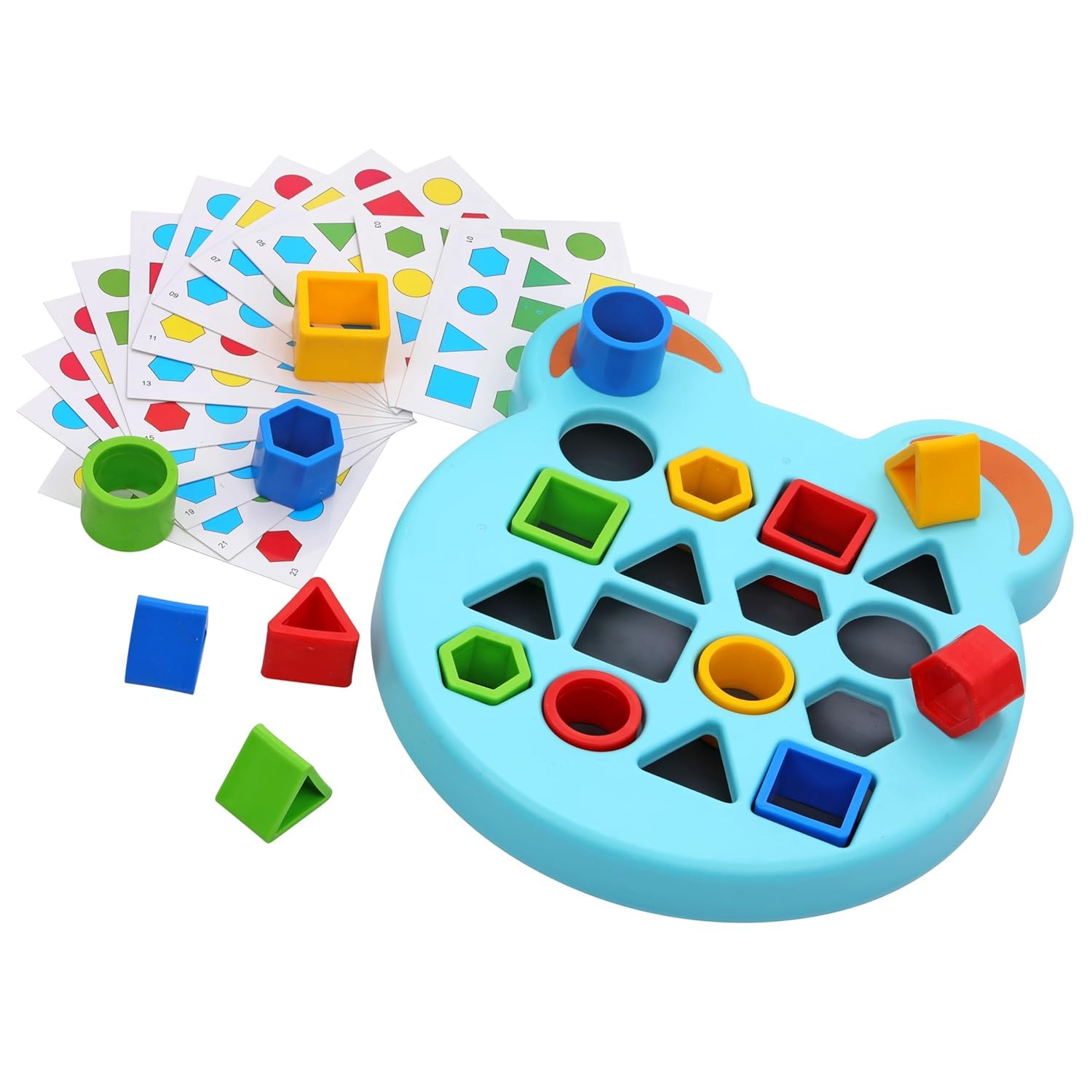 UCRAVO Shape Matching Game Color Sensory Educational Toy, Children Puzzles Geometric Shape Quick Matching Board, Color & Shapes Puzzles Fun & Learning Games Toy for Kids Ages Ideal for Gifting
