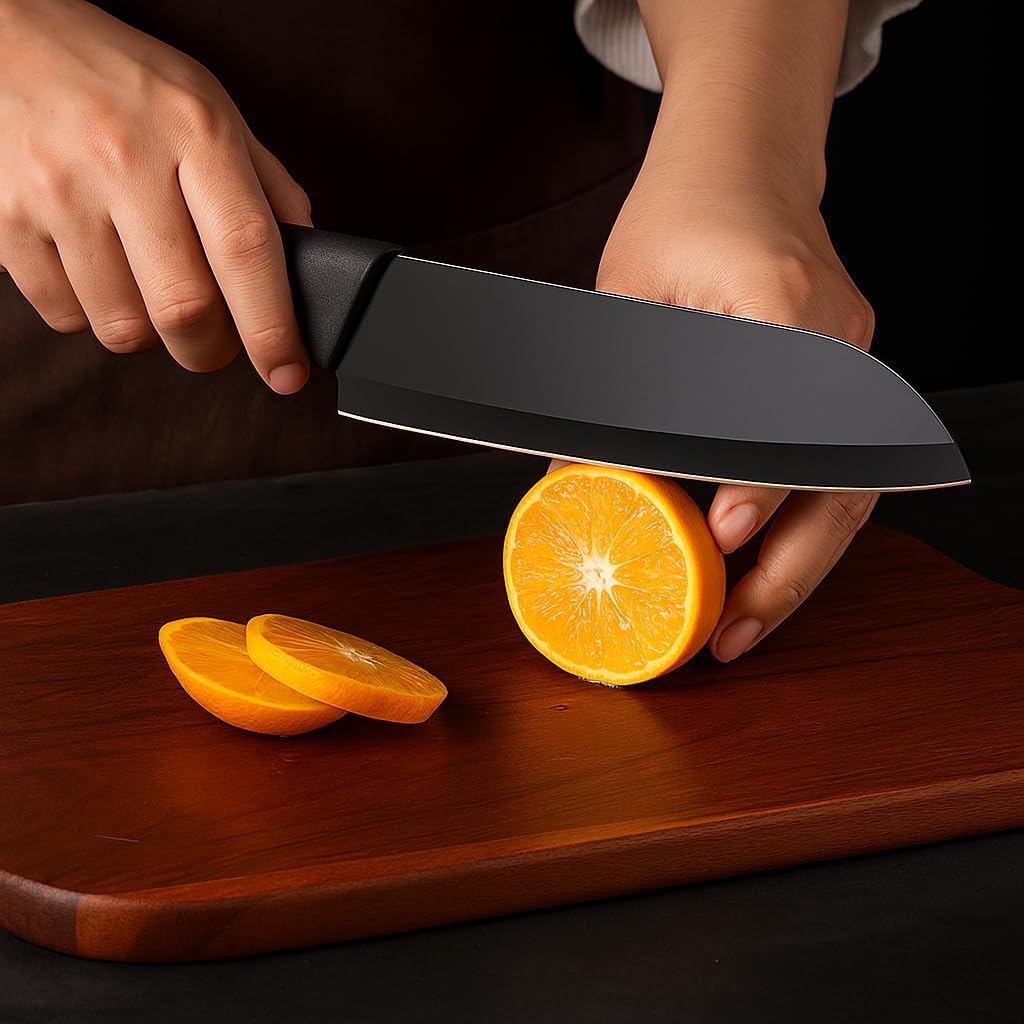 UCRAVO 3 Pcs Green Professional Kitchen Knife Set, Colorful Stainless Steel Chef Utility, Paring Knife, Razor Sharp Multipurpose Knives for Cutting Vegetables, Fruits, Bread with Non Slip Handle