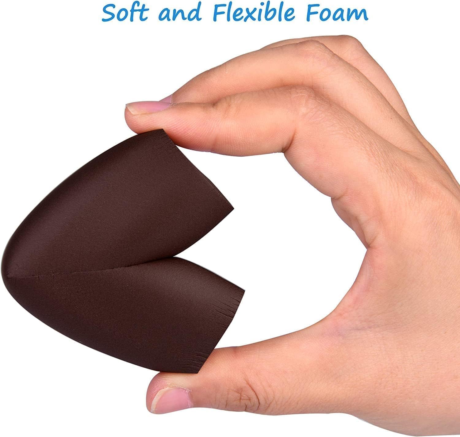 UCRAVO 8 pcs Brown Baby Safety Table Corner Protectors, Furniture Corner and Edge Safety Bumpers, Soft Rubber Foam Cushion Covers, 3M Taped Corner Guards, Baby Child Proofing Pads Rubber Corners