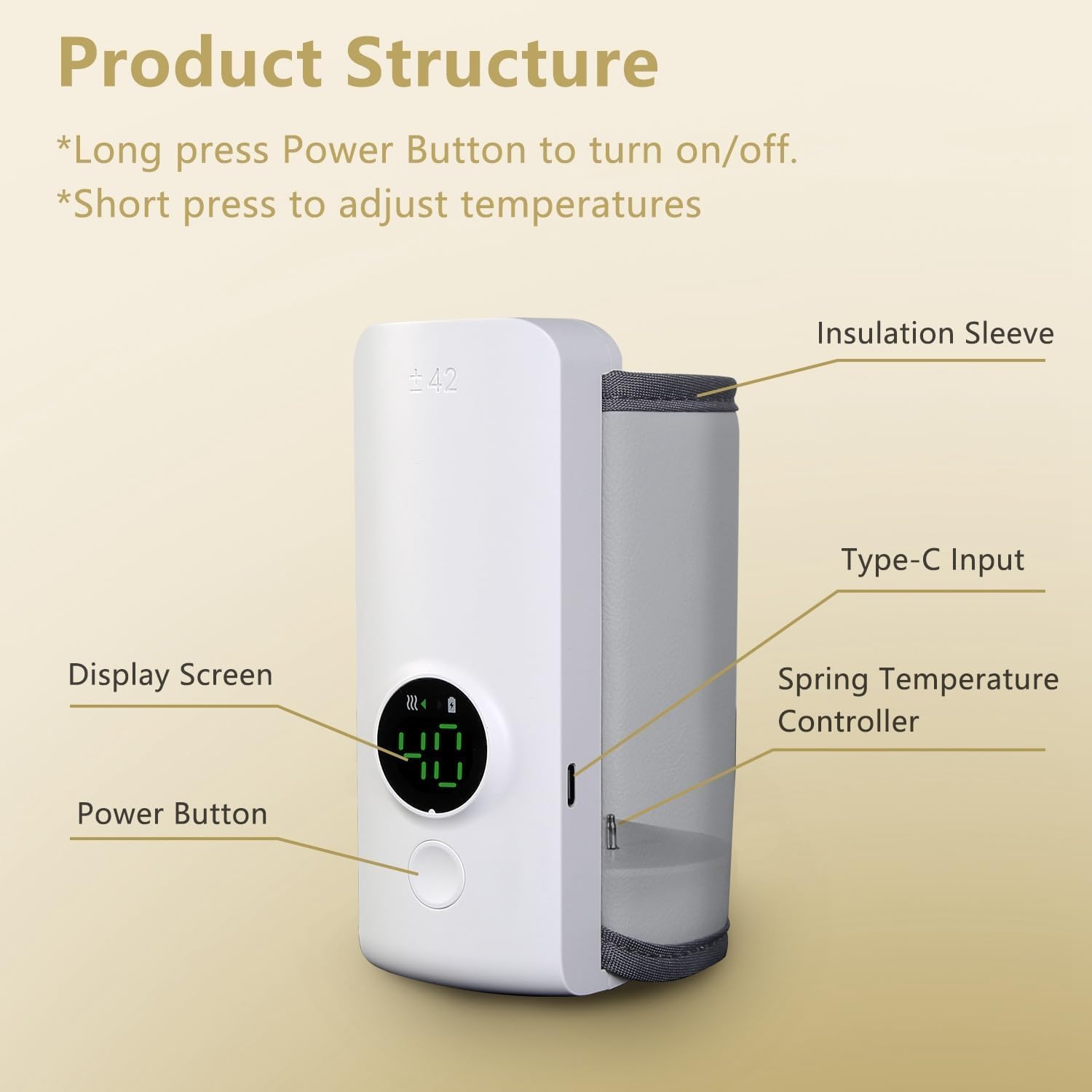 UCRAVO Portable Baby Bottle Warmer Rechargeable Cordless Warmer with Precise Temperature Control Waterless Fast Heating Bottle Heater for Breast Milk & Formula Travel Friendly On-The-Go Feeding Warmer