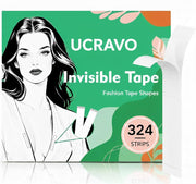 UCRAVO Double Sided Dress Tape Strips for Women (324 Strips) | Invisible Clothing & Body Tape for Fashion, Deep Neck, Saree, Dress Fixing | Strong All Day Hold, Skin Friendly, Transparent Adhesive