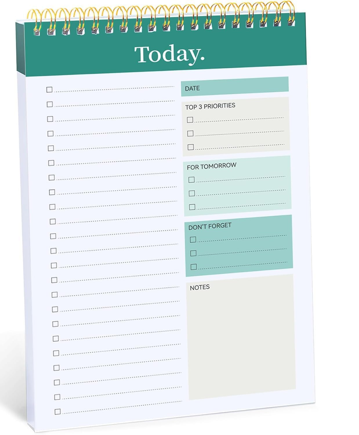 UCRAVO Daily To-Do List Notepad Planner Pad with Spiral Binding, Task Checklist, Priority Planners, Reminder & Notes Section | Productivity Desk Organizer Notebook for Office Supplies, Study Planners