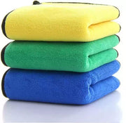 UCRAVO 3pcs (30cm x 30 cm) Car Accessices Microfiber Cleaning Cloth, Extra Thick Microfiber Towel Absorbent Dust Cloths, Multi-Purpose Cloths for Car, Bike Cleaning, Household Cleaning