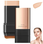 UCRAVO 2 in 1 Korean Anti-Aging Foundation Stick with Brush Instant Wrinkle Eraser & Concealer Makeup Stick Flawless Skin Coverage, Smooth, Long-Lasting, Waterproof & Sweat-Proof for Daily Use