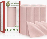 UCRAVO 3 Roll 60pcs Microfiber Cleaning Cloth Roll - Reusable & Washable Tear-Away Cleaning Rags for Home Kitchen Surfaces Garage & Auto Detailing | High Absorbent Car Wash Dishes Cleaning Towels