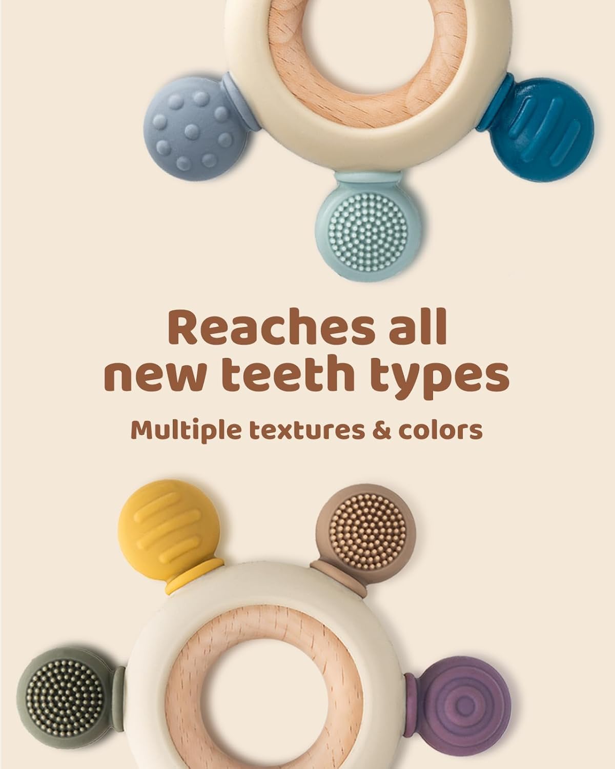 UCRAVO 1 Pack Baby Teething Toys, Teething Mitten for Babies, Silicone Teether for Toddler Infant Baby, Chew Toys for Sucking Needs, Easy to Grip, Never Drop Hand Wrist Teether(Sky Blue)