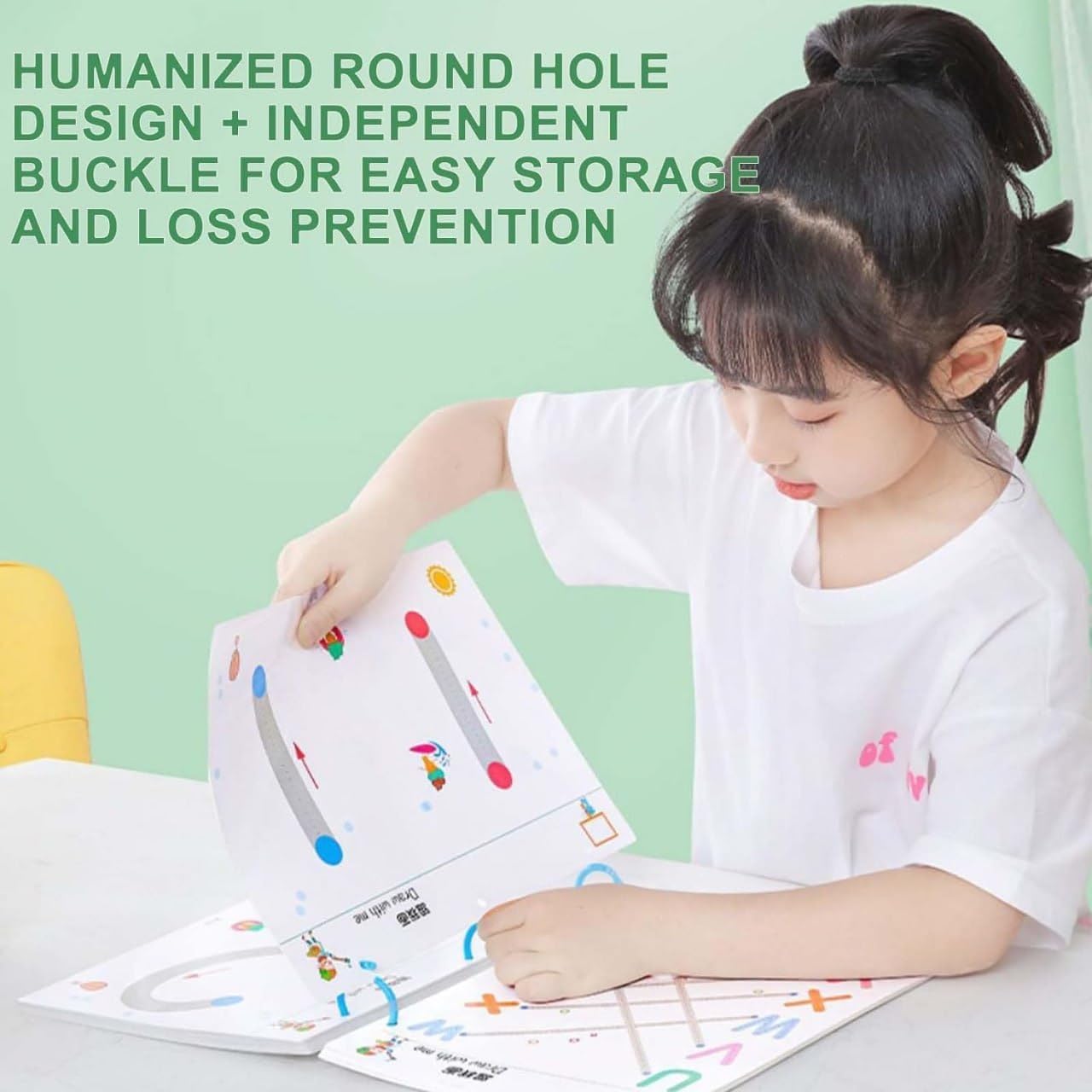 UCRAVO Kids Connecting Dots Handwriting Practice Workbook Set | Montessori Alphabet Writing Book | Number Tracing, ABC Learning, Mindfulness Activity Kit with Pens & Eraser | Reusable Practice Sheets
