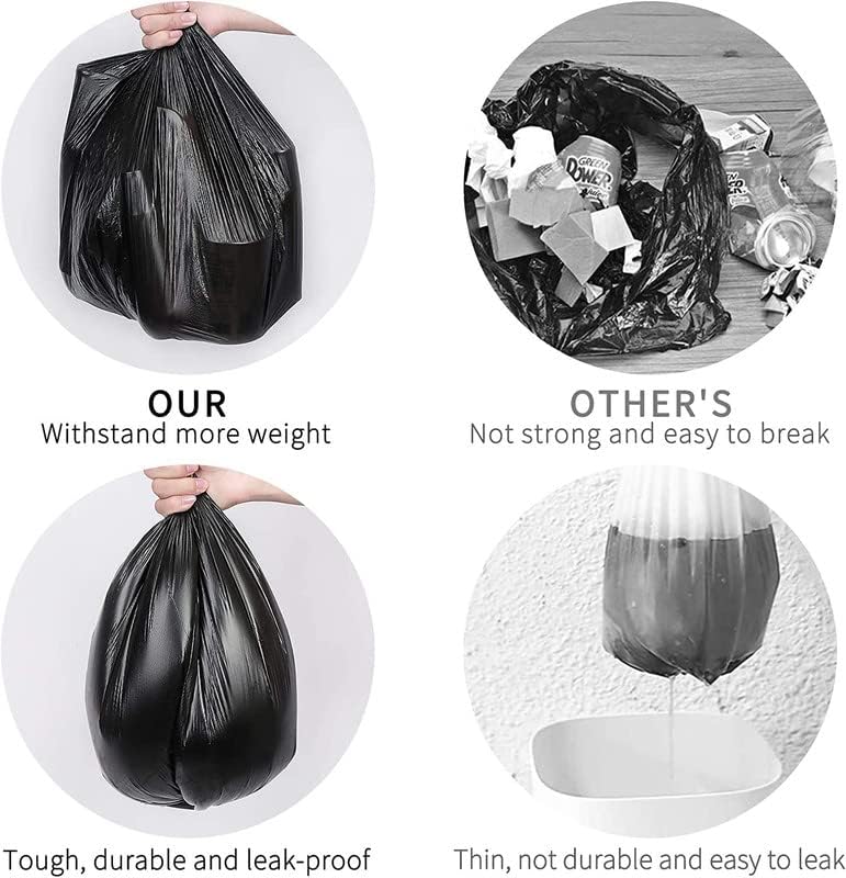 UCRAVO Garbage Bags Small Size 17 x 19 Inch, Pack of 6 Rolls (180 Bags) | Extra Strong Disposable Dustbin Bags for Home, Kitchen, Office, Bathroom | Leak Proof,Durable Black Garbage Covers,Kachra Bag