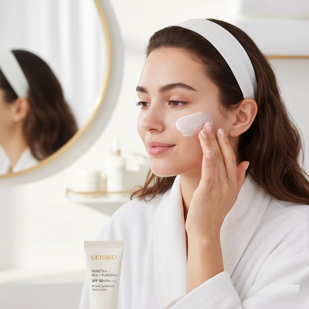 UCRAVO Sunscreen SPF 50+ PA++++ for Oily Skin & Acne Prone Skin Lightweight Oil Free Face Sunscreen Cream – No White Cast Korean Formula Matte Finish Sunblock Broad Spectrum Protection Daily Use 50ml