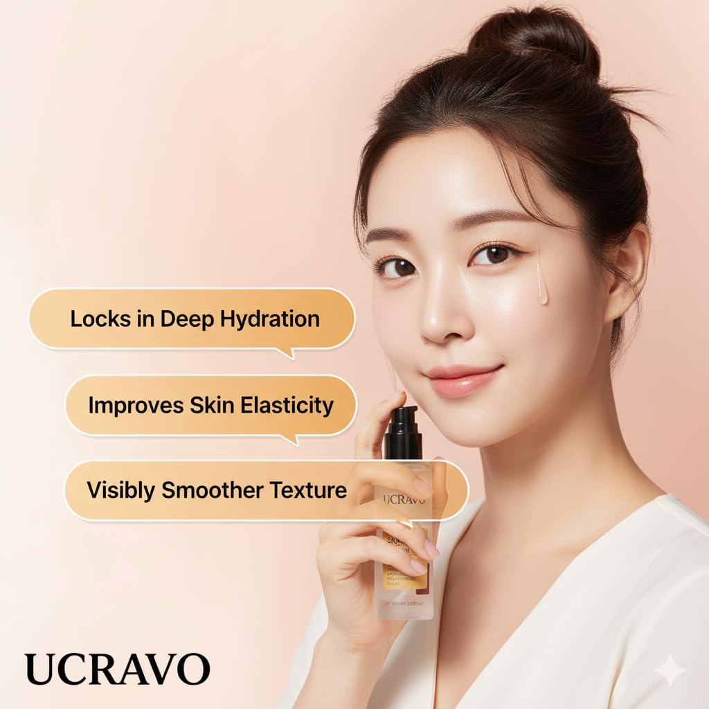 UCRAVO Snail Mucin Repairing Serum 100ml, Hydrating Serum for Face with Snail Secretion Filtrate for Dull Skin & Fine Lines, Korean Skin Care