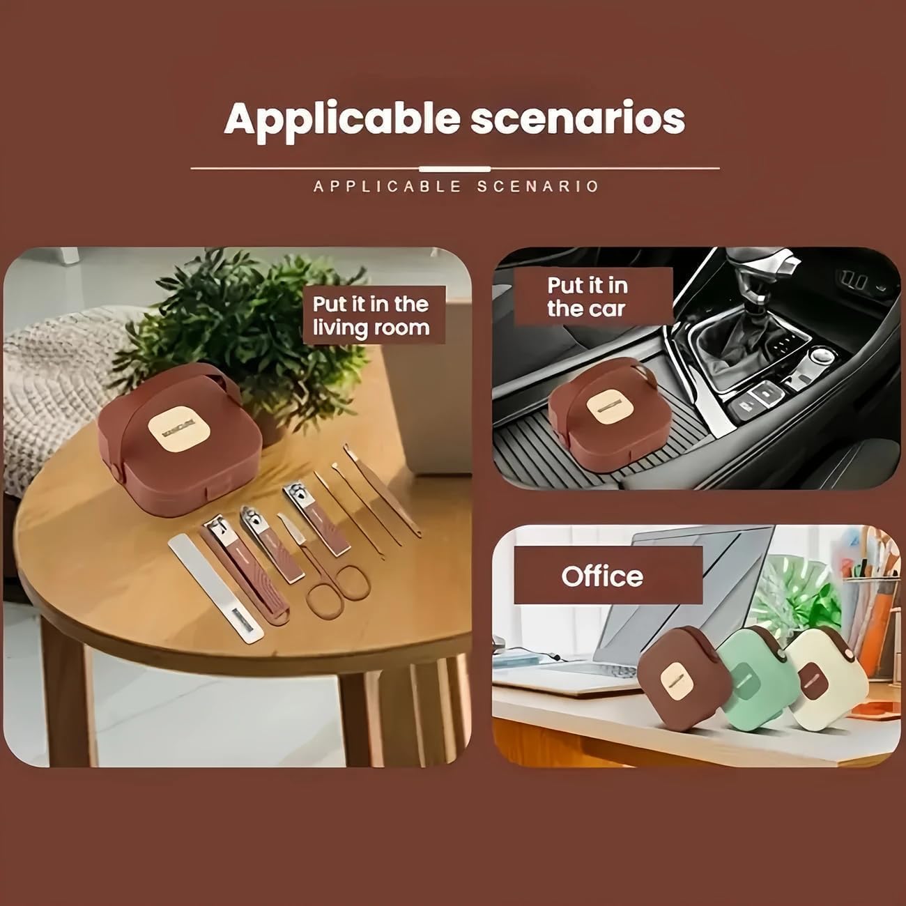 UCRAVO 8-in-1 Portable Nail Clipper Set,Professional Manicure Pedicure Kit for Men & Women,Nail Grooming Tools, File, Tweezers, Ear Pick, Rust-Resistant Durable Personal Care Kit for Home & Travel