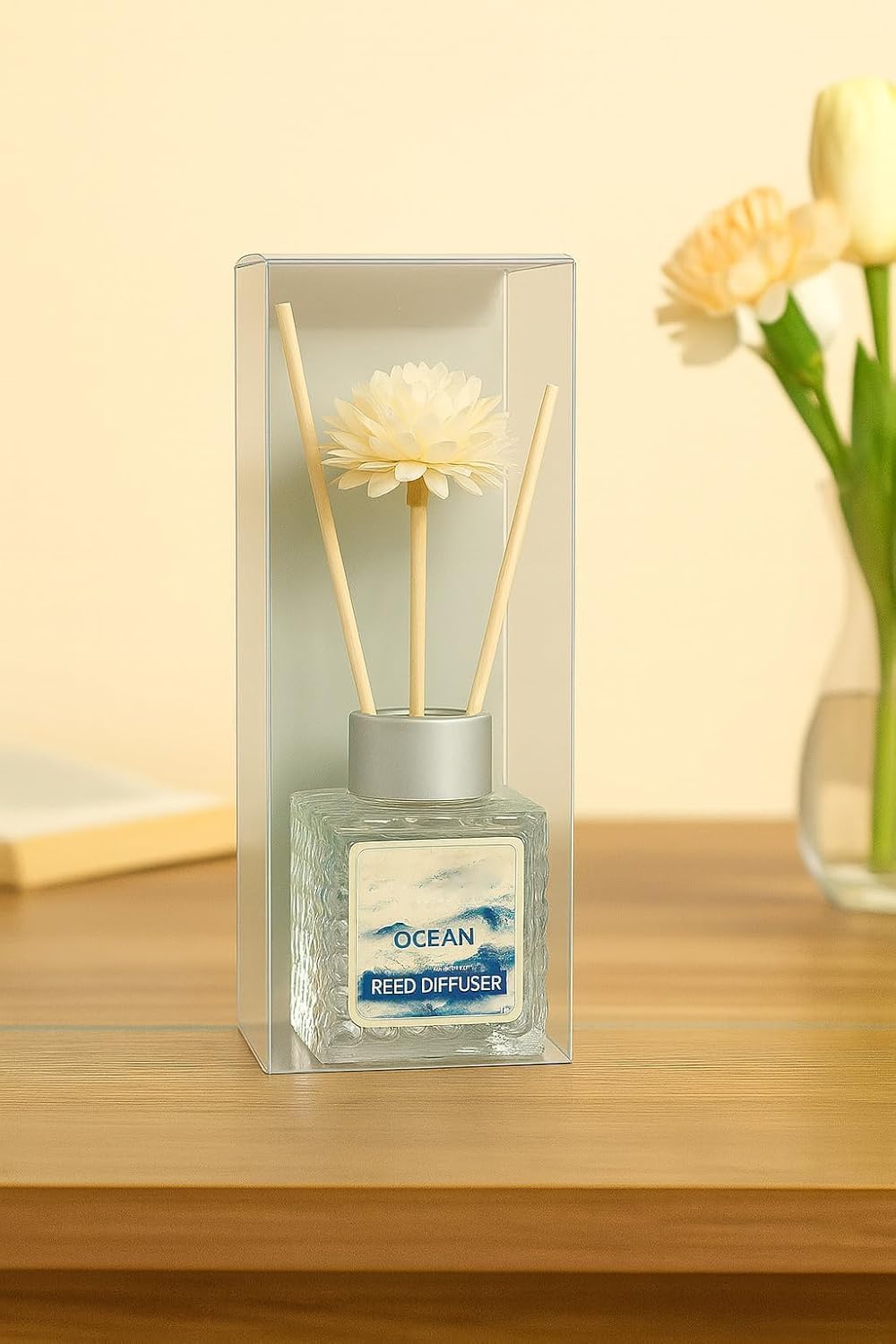 UCRAVO Rose & Ocean Reed Diffuser Combo for Home Fragrance Floral & Fresh Aroma Diffuser with Reed Sticks | Long Lasting Room Freshener for Bedroom, Living Room, Bathroom & Office Decorative Gift Set