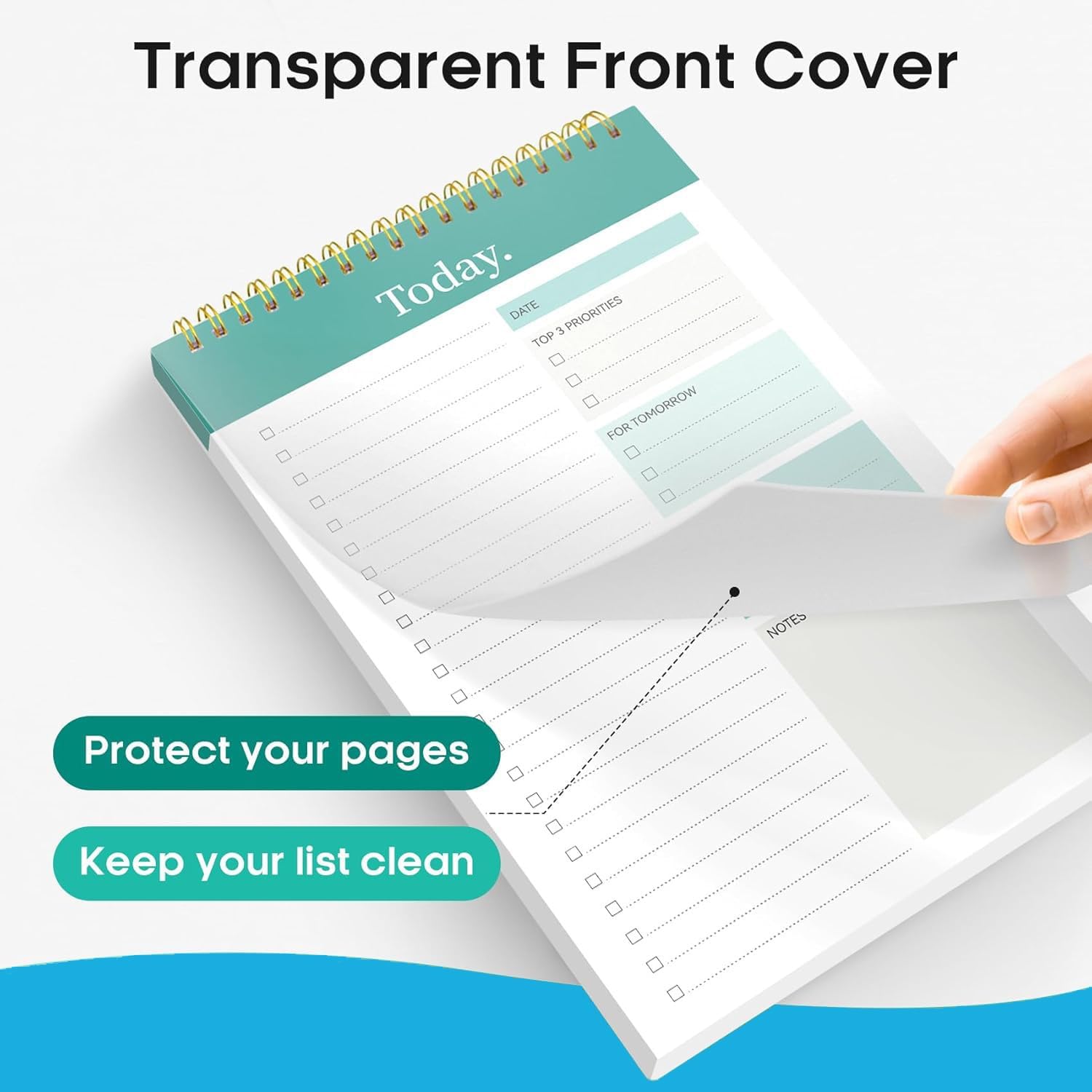 UCRAVO Daily To-Do List Notepad Planner Pad with Spiral Binding, Task Checklist, Priority Planners, Reminder & Notes Section | Productivity Desk Organizer Notebook for Office Supplies, Study Planners