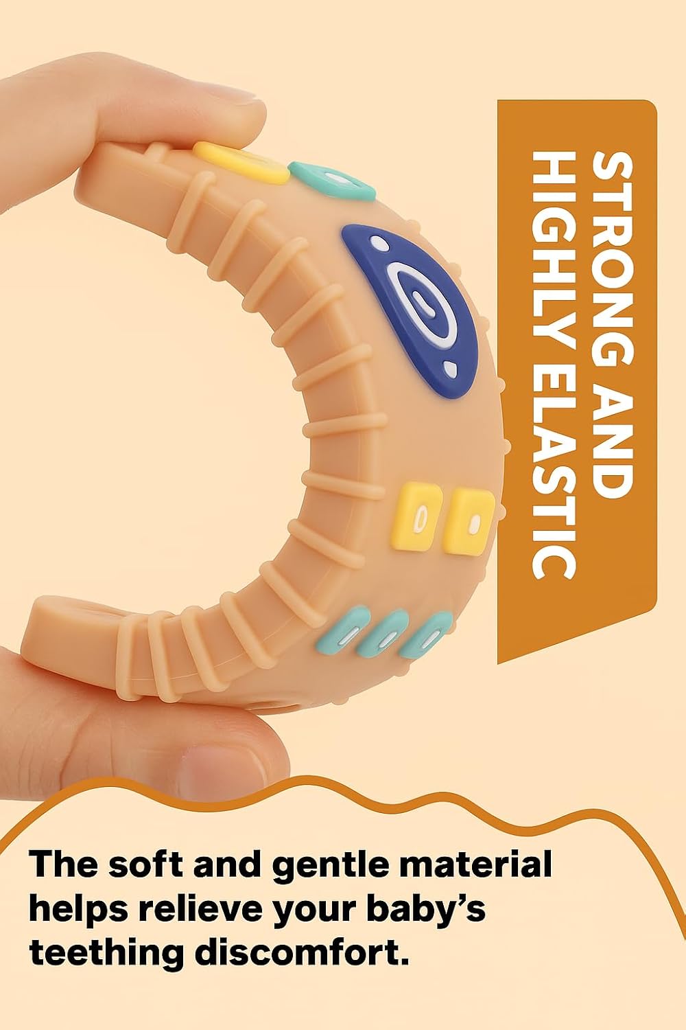 UCRAVO Remote Silicone Baby Teether for Teething Gums for 3+ Months Baby, Helps Biting Skills Development, Colour & Shape Recognition, Food Grade Silicone for Infants, Babies, and Toddlers-Blue