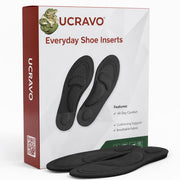 UCRAVO Orthopedic Shoe Insoles for Men & Women | Shock Absorbing Arch Support Insoles for Plantar Fasciitis, Flat Feet, Heel Pain & Foot Pain Relief | Breathable Cushioned Everyday Comfort Inserts
