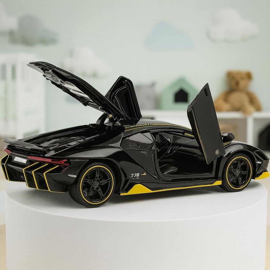 UCRAVO Die-Cast Metal Car 1:32 Scale Pull Back Toy Car with Openable Doors & LED Lights,Alloy Sports Car Model, Miniature Collectible Vehicle for Boys & Girls 3 4 5 6 7 8 Years Old Diecast Lamborgini