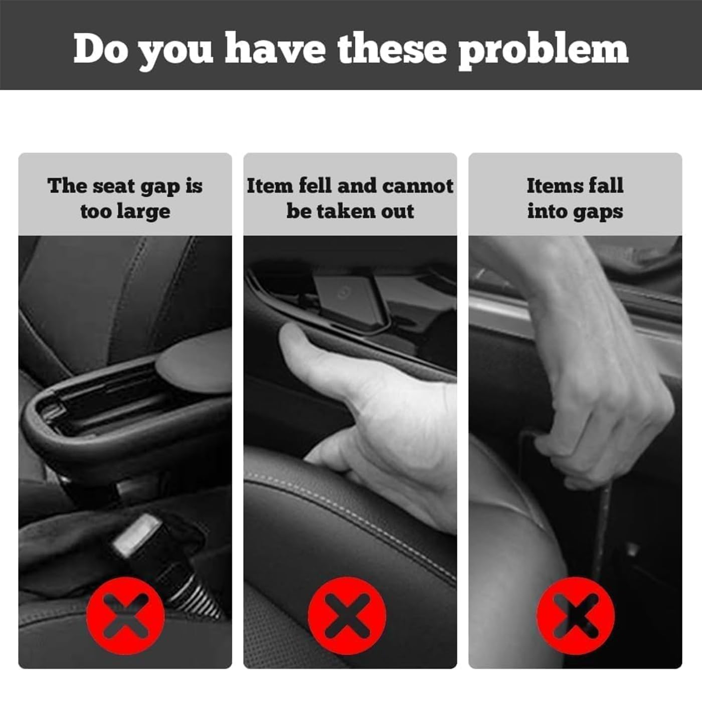 UCRAVO 2 Pack Car Seat Side Gap Filler with Storage Slot for Phone, Cards,Coins & Wallet Universal Car Seat Crevice Blocker Organizer Cushion Strip Anti Drop Gap Plug Interior Accessories Compatible