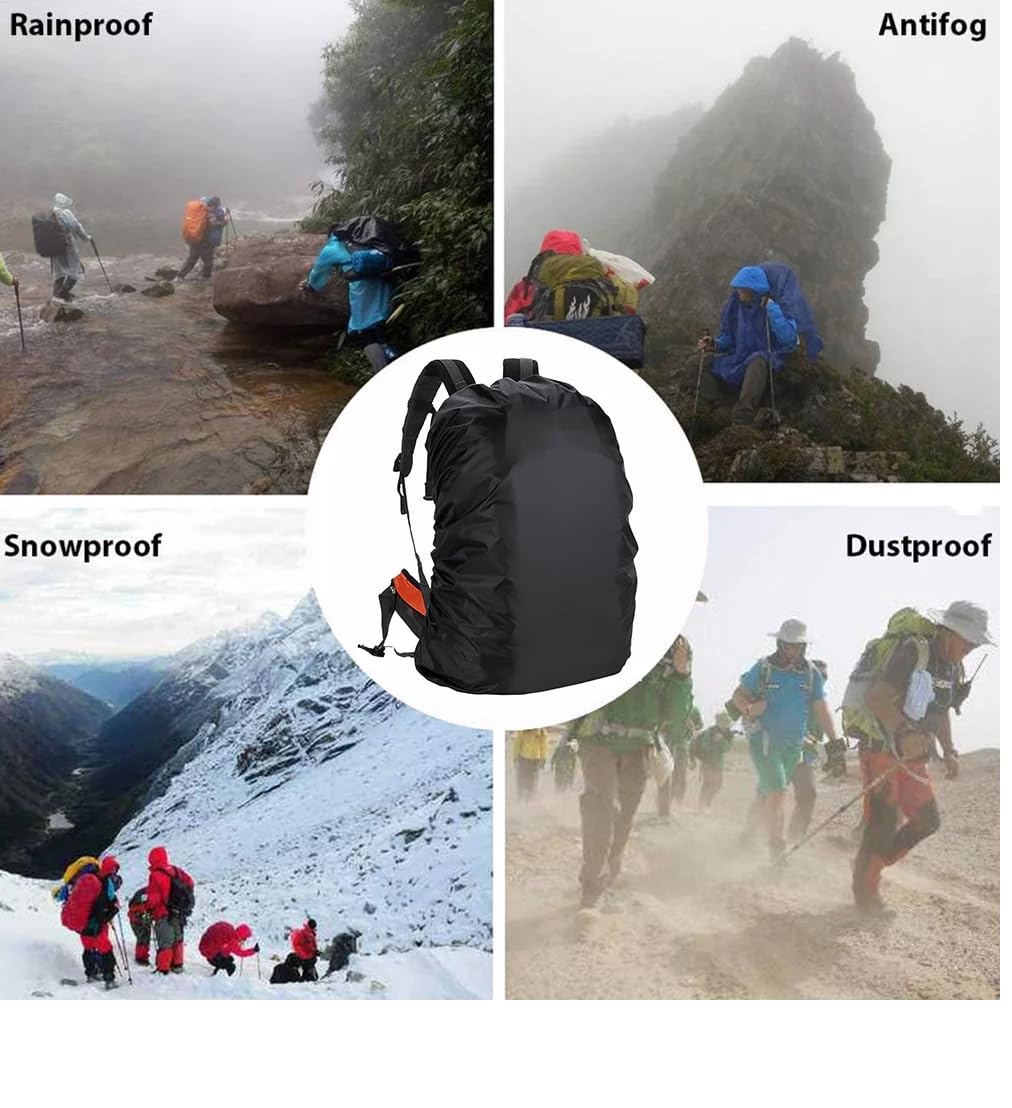 UCRAVO Waterproof Backpack Rain Cover with Adjustable Anti Slip Buckle Strap & Sliver Coating Reinforced Inner Layer for Camping, Hiking, Traveling, Hunting, Biking and More