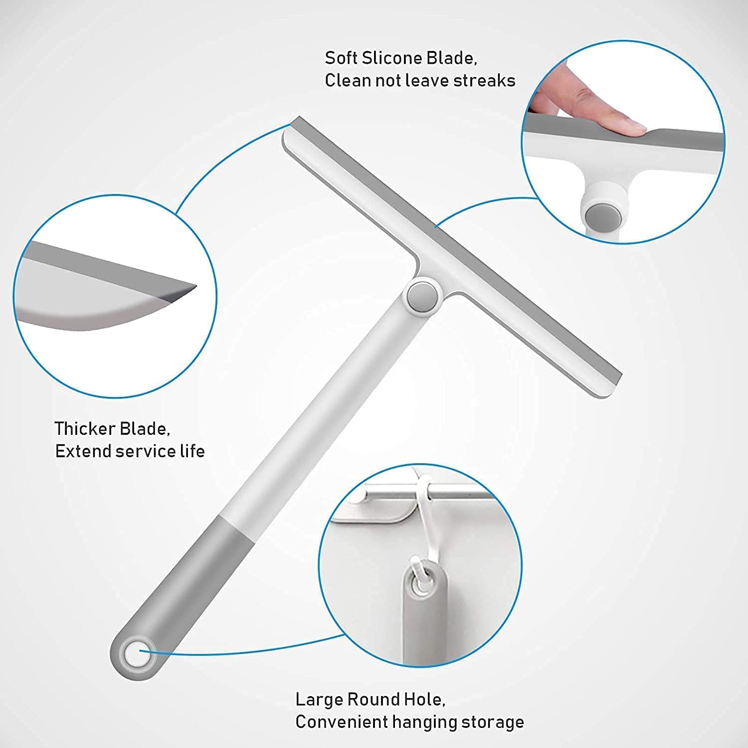 UCRAVO 360° Rotatable Cleaning Glass Wiper Window Cleaner, Silicone Squeegee for Bathroom, Windows, and Car Glass, Window Squeegee, Mirror Scraper Brush with Soft Rubber (Multicolor)