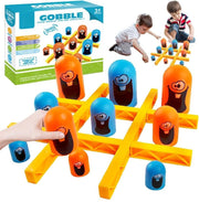 UCRAVO 3D Gobble Game Tic Tac Toe Game,Gobblet Gobbler Strategy Board Game,Head-to-Head Brain Game,Family Games,Easter Party Activities,Party Favors for Kids 3+ Age,Learning Toy for Kids & Families