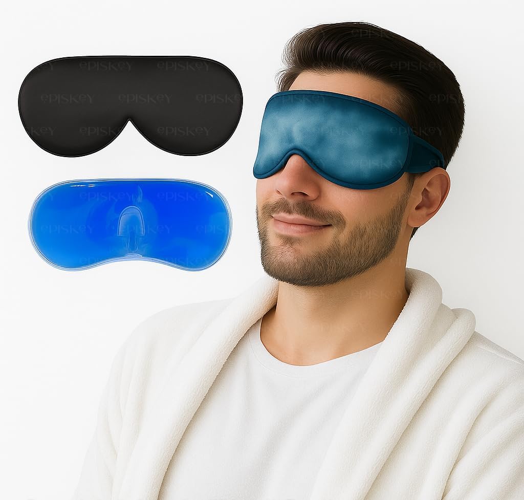 UCRAVO Cooling Eye Mask Gel, Reusable Cold Eye Mask for Puffy Eyes, Dark Circles & Headache Relief, Hot & Cold Therapy Gel Eye Mask for Sleeping, Migraine, Sinus Pain, Eye Strain, Stress & Relaxation