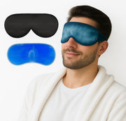UCRAVO Cooling Eye Mask Gel, Reusable Cold Eye Mask for Puffy Eyes, Dark Circles & Headache Relief, Hot & Cold Therapy Gel Eye Mask for Sleeping, Migraine, Sinus Pain, Eye Strain, Stress & Relaxation