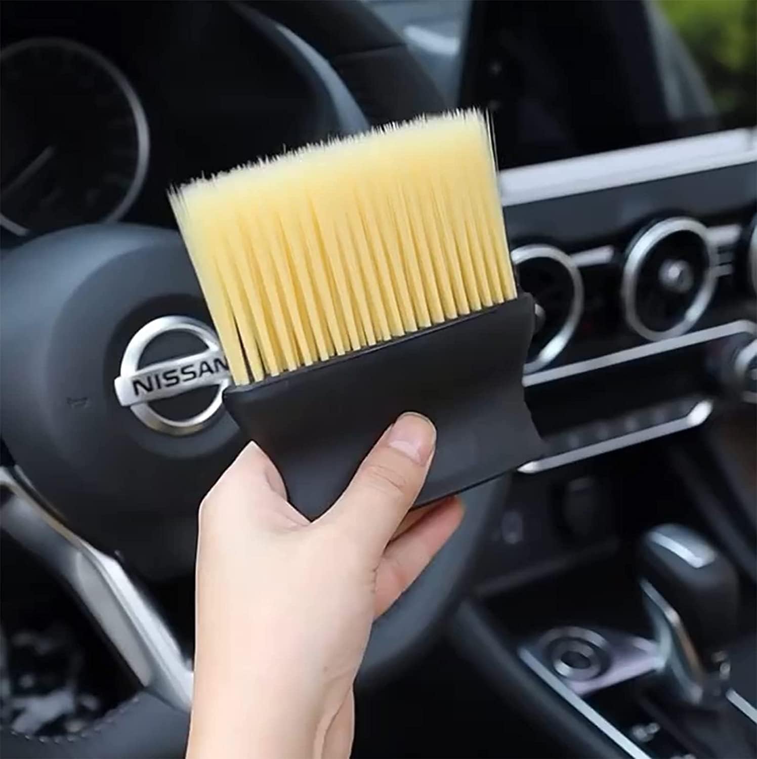 UCRAVO 1 pcs Car Interior AC Vents Cleaning Brush, Car Accessories - Car Interior Cleaner Brush Car Cleaning Brush Car Detailing Brush Soft Cleaning Brush Dashboard Multipurpose Car Brush Tool