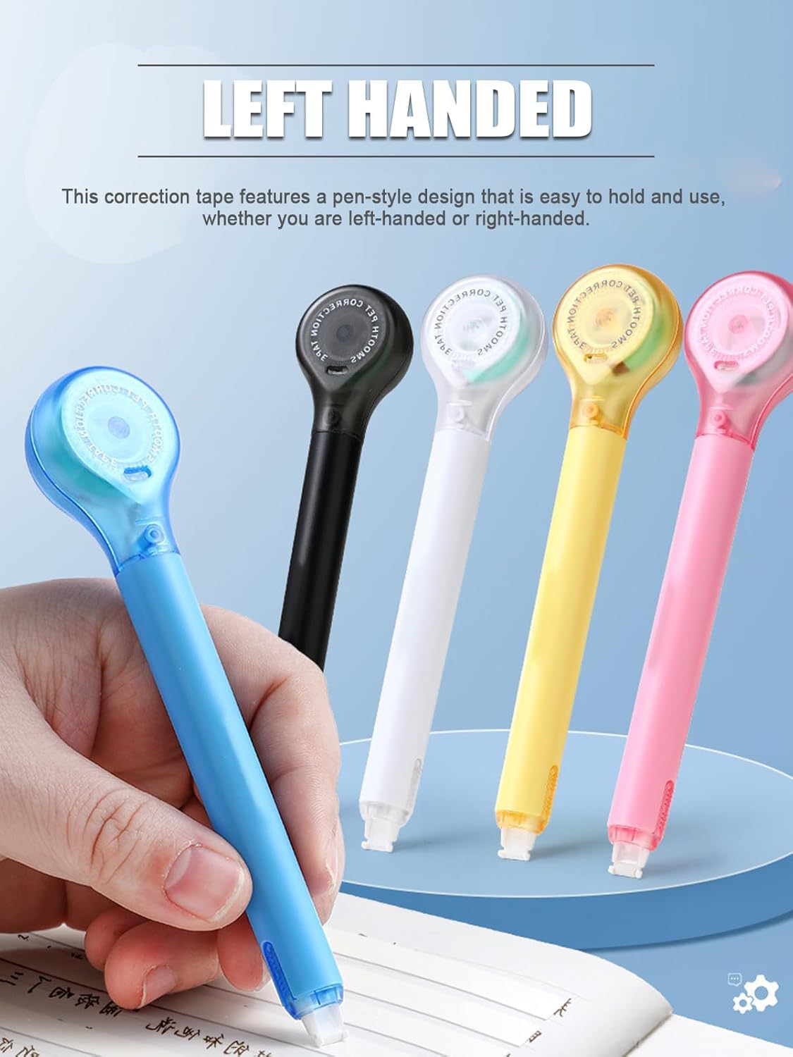 UCRAVO White Out Pens 2PCS, Correction Tape Pens for Office, School, Home, Quick Drying Eraser Tape,Pen-Shaped Comfortable Grip,Smooth & Precise Writing Correction Tool for Notebooks and All Supplies