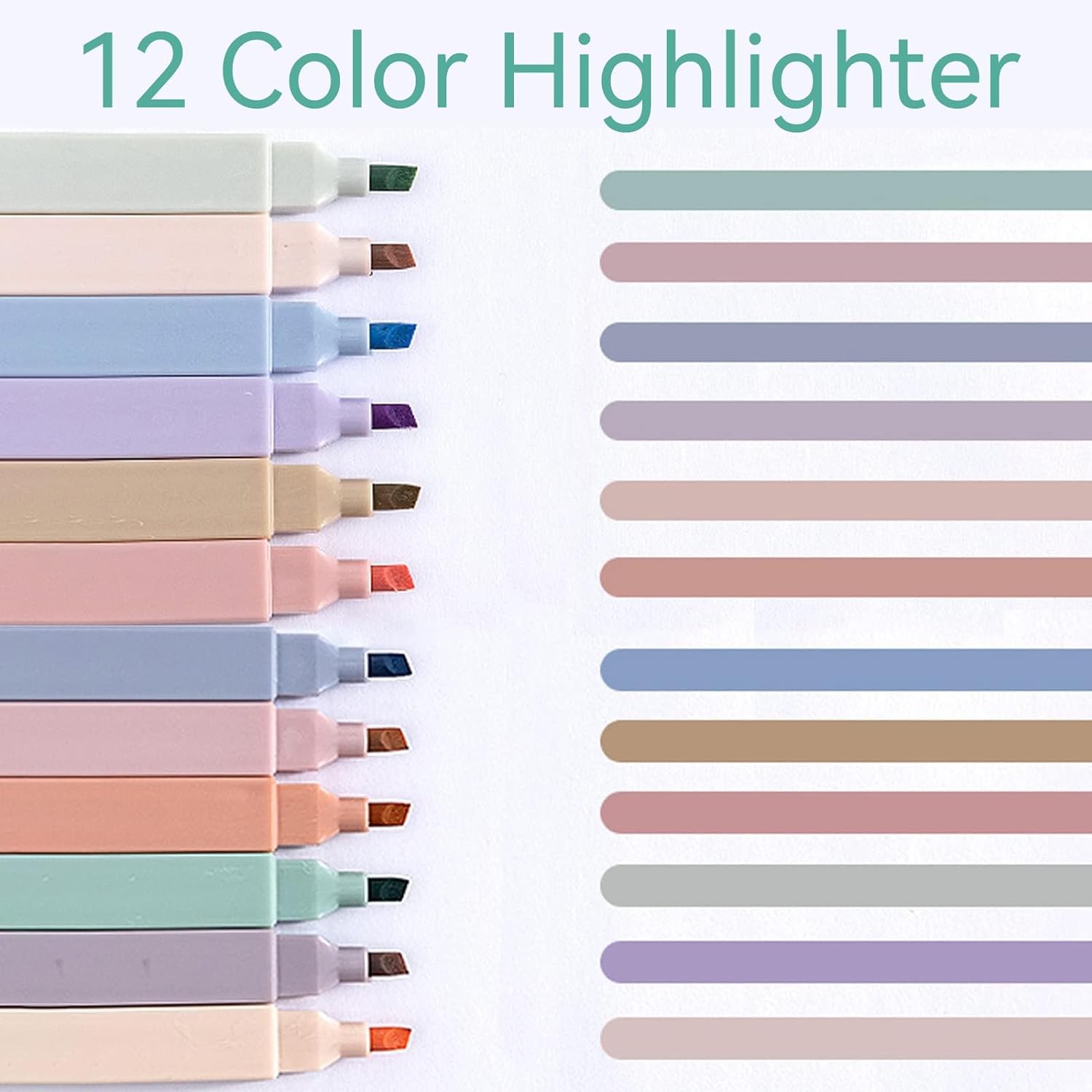 UCRAVO 12Pcs Aesthetic Cute Highlighters Bible Pastel Highlighters and Pens no bleed Highlighters for School Supplies and Office Journal DIY Home, Multicolor