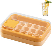 UCRAVO 15 Grid Square Ice Cube Tray with Lid & Storage No-Spill Leak-Proof Ice Maker Tray | Easy Press Release BPA-Free Plastic Freezer Ice Tray for Water, Lemon Juice, Cocktails, Whiskey,Cold Coffee