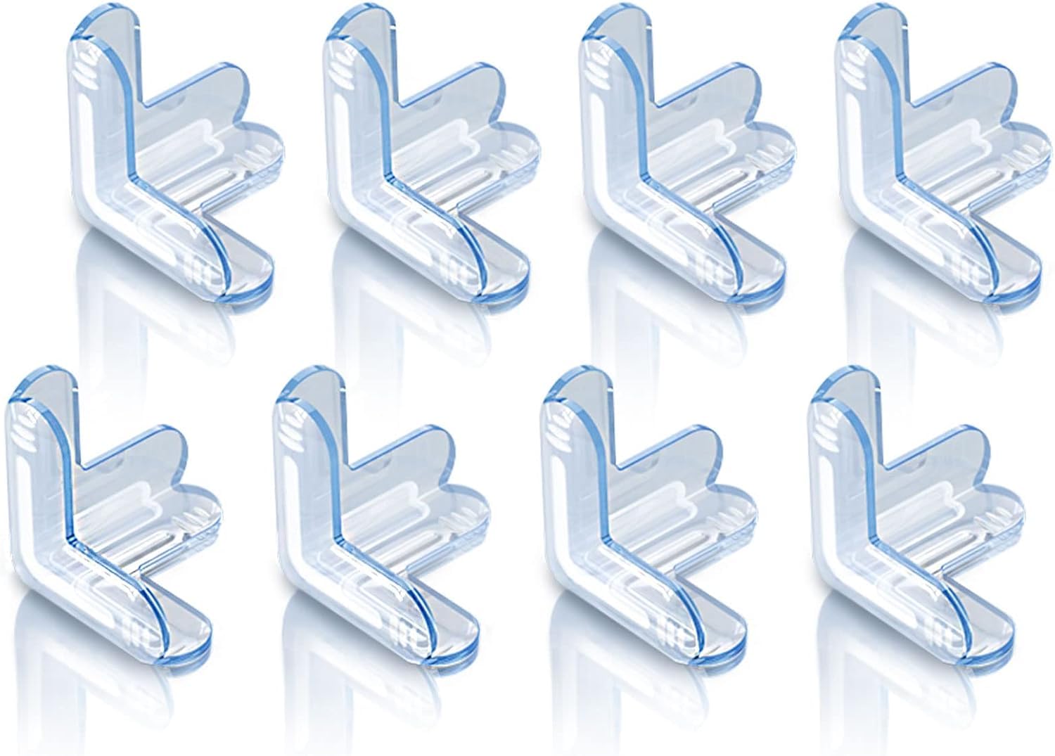 UCRAVO 8 pcs Brown Baby Safety Table Corner Protectors, Furniture Corner and Edge Safety Bumpers, Soft Rubber Foam Cushion Covers, 3M Taped Corner Guards, Baby Child Proofing Pads Rubber Corners