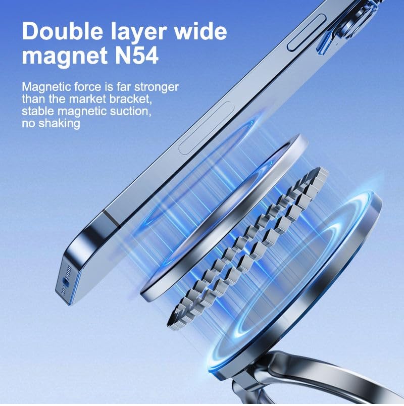 UCRAVO Magnetic Vacuum Mobile Holder with Strong Suction Cup | 360° Rotation Universal Phone Car Mount for Dashboard, Desk, Wall | Hands-Free GPS Stand for Phone, Android & Tablets