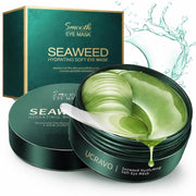 UCRAVO Seaweed Hydrating Eye Mask – Under Eye Patches with Marine Algae, Hyaluronic Acid & Collagen – Dark Circle Remover, Puffy Eye & Wrinkle Treatment – Cooling Moisturizing Eye Gel Pads for Men & Women