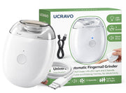 UCRAVO Portable Electric Nail Clipper Automatic Fingernail Grinder with LED Light,3 Adjustable Speeds,Silent Nail Cutter & Polishing Machine, USB Rechargeable Trimmer for Baby, Kids, Adults & Seniors