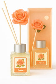 UCRAVO 50ML Rose Reed Diffuser for Home & Office | Long Lasting Roses Aroma Diffuser Oil | Floral Home Fragrance Reed Diffuser | Natural Rose Scented Room Freshener | Aromatherapy Diffuser Set (1 Pc)