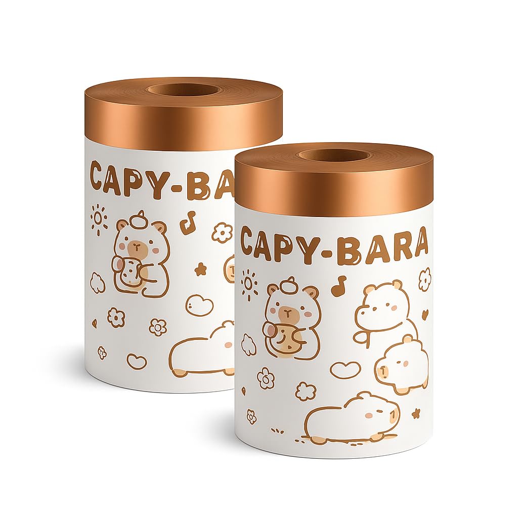 UCRAVO Capybara Garbage Bags Roll Pack of 2 (80 Bags Total), Strong Disposable Dustbin Bags for Kitchen, Bathroom, Office, Home Cleaning | Leak Proof, Tear Resistant Trash Bags for Wet & Dry Waste