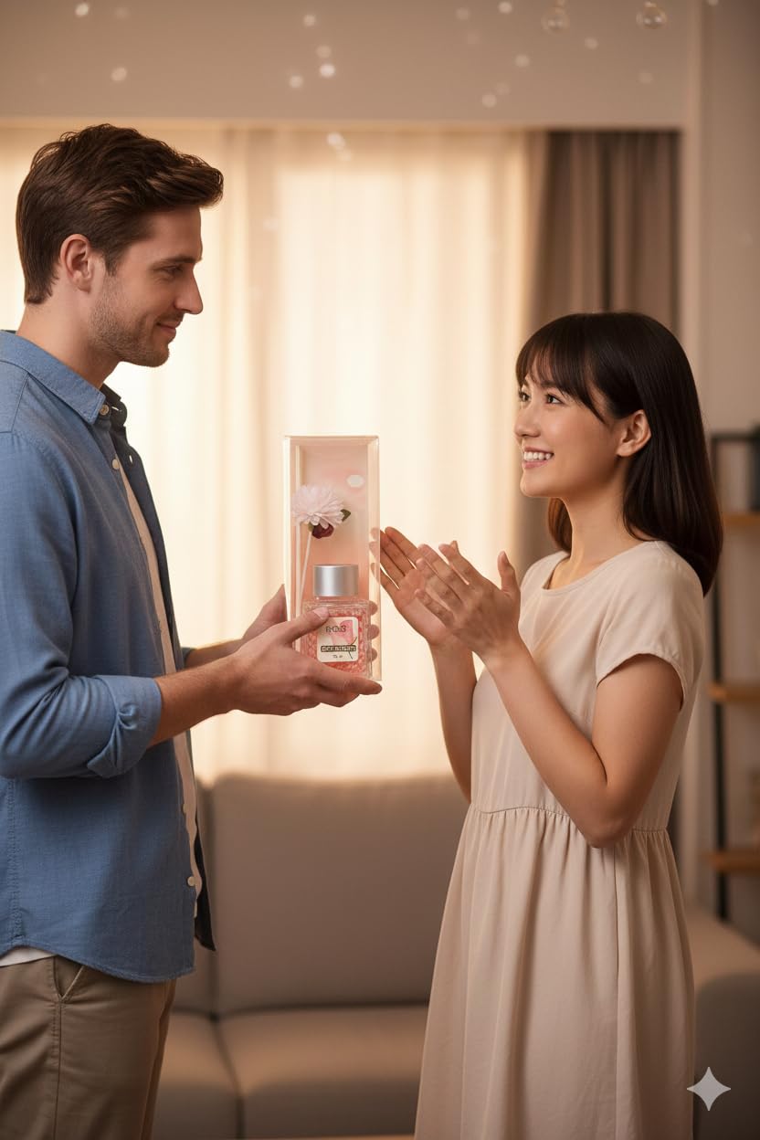 UCRAVO 50ML Rose Reed Diffuser for Home & Office | Long Lasting Roses Aroma Diffuser Oil | Floral Home Fragrance Reed Diffuser | Natural Rose Scented Room Freshener | Aromatherapy Diffuser Set (1 Pc)