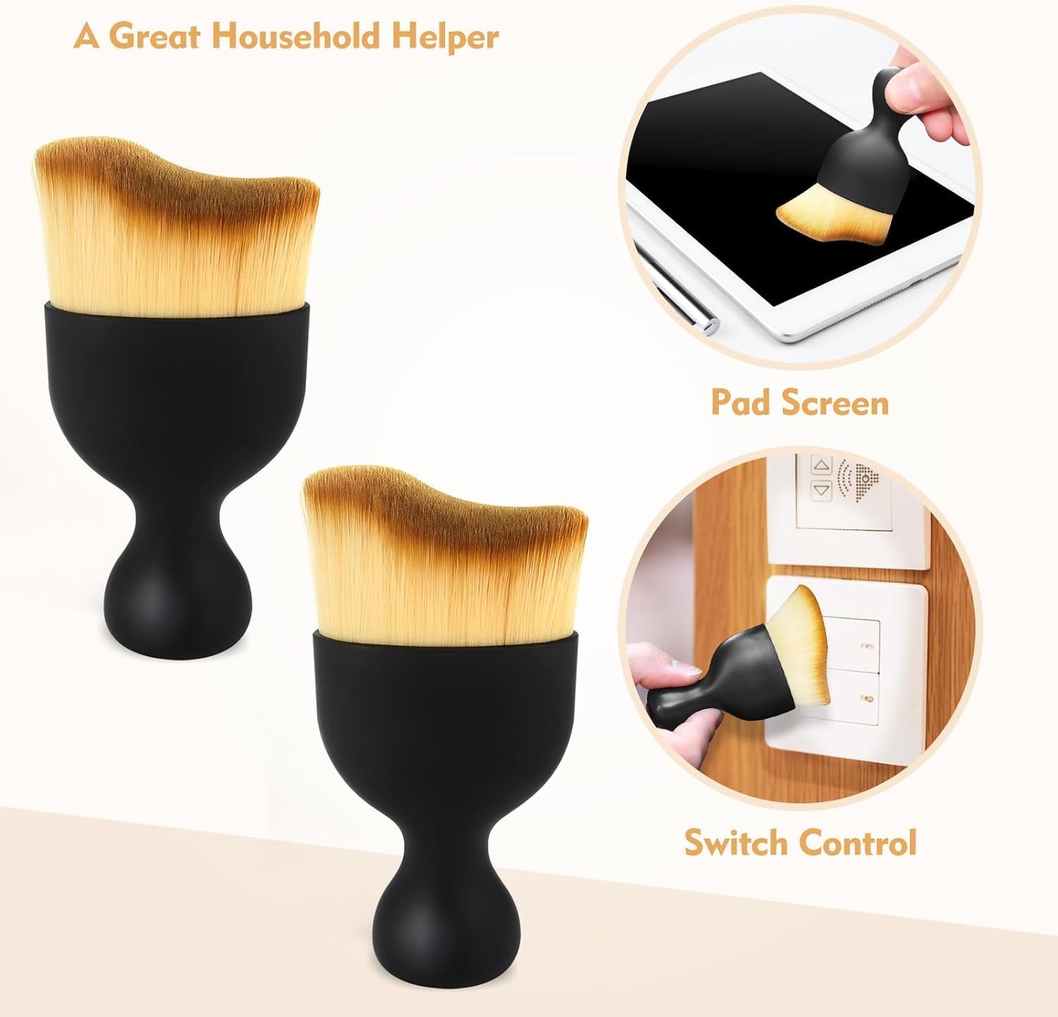 Brush Mini Car Cleaning Brush with Handle and Dust Cover, Car Interior Dust Brush, Car Duster Brushes, Auto Interior Soft Bristles Cleaning Brush Dusting Tool for Car, Home, Office, Keyboard (Brush 1)