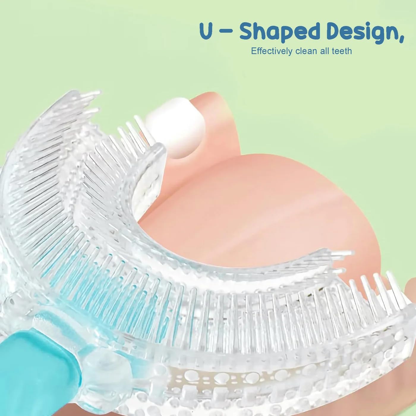 UCRAVO U Shaped Toothbrush Kids,2 Pack U Shaped Toothbrush Kids,Kids u-Shaped Toothbrush Age 2-6,Food Grade Soft Silicone Brush Head,360 Whole Mouth Toothbrush for Toddlers and Children