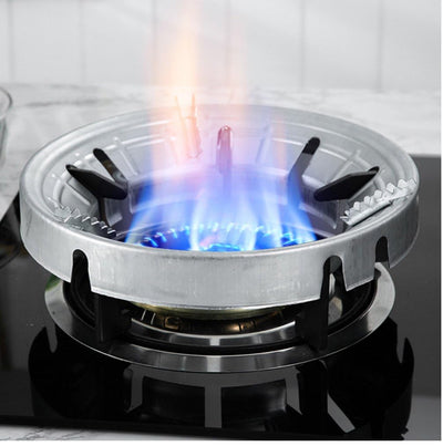 UCRAVO Silver 1Pcs Heavy Material Gas Stove Burner Stand Gas Chula Burner Gas Saver Jali Ring Fire & Windproof Energy Saving, Gas Chula Support Stand 4 Legs Supported For Indian Gas 0.7mm Thickness