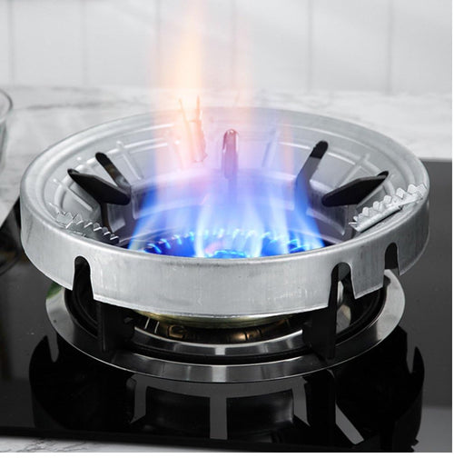 UCRAVO Silver 1Pcs Heavy Material Gas Stove Burner Stand Gas Chula Burner Gas Saver Jali Ring Fire & Windproof Energy Saving, Gas Chula Support Stand 4 Legs Supported For Indian Gas 0.7mm Thickness