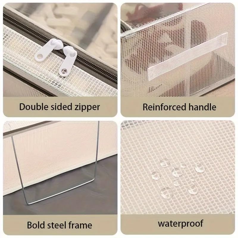 UCRAVO 27 L Foldable Shoe Organizer Box, 1PC Stackable Shoe Storage Bin with Lid & Clear Window for Closet, Under Bed, Entryway, Dustproof Space Saver Closet Shoe Box for Underbed, Bedroom