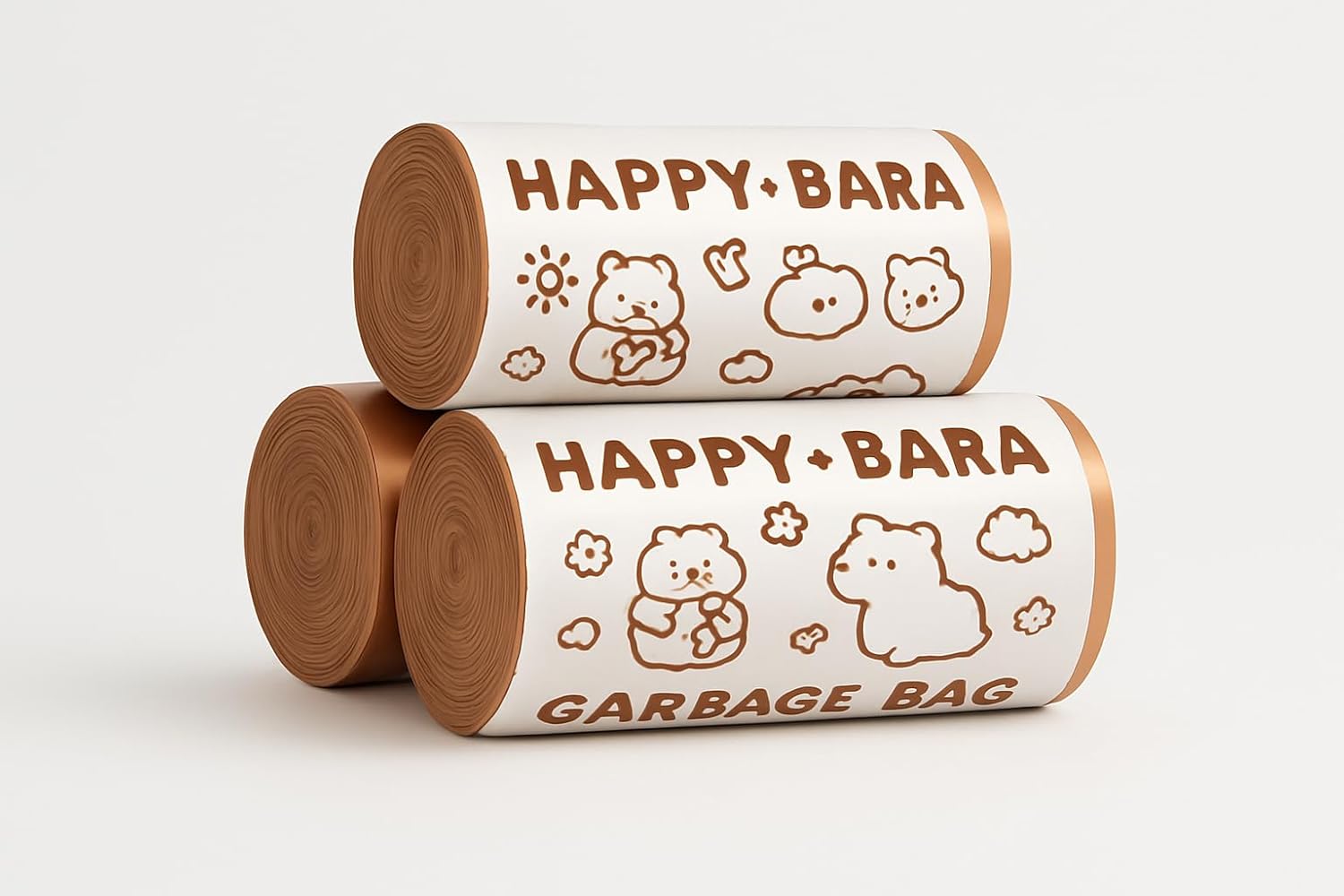UCRAVO Capybara Garbage Bags Roll Pack of 3 (120 Bags Total) Strong Disposable Dustbin Bags for Kitchen, Bathroom, Office, Home & Commercial Use | Heavy Duty Leak Proof Trash Bags for Wet & Dry Waste