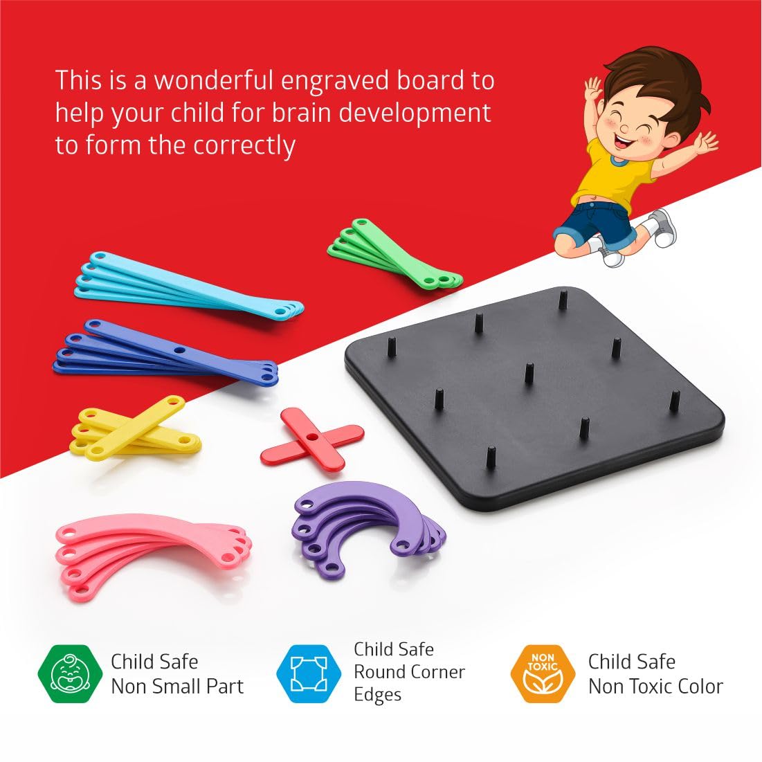 UCRAVO Letter Puzzle Alphabet Number Construction Set, Alphabet Number Building Game for Toddlers, ABC Learning Toy, Shape Maker Color Recognition Game with Activity Stick for Preschool