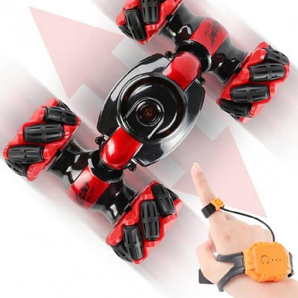 UCRAVO Car 4x4 High Speed Remote Control Car | Drift Stunt Car with Spray Smoke & LED Lights | Hand Gesture RC Car, Double Sided 4WD Monster Truck | 2.4GHz Off Road Toy for Kids Boys Girls