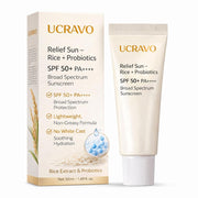 UCRAVO Sunscreen SPF 50+ PA++++ for Oily Skin & Acne Prone Skin Lightweight Oil Free Face Sunscreen Cream – No White Cast Korean Formula Matte Finish Sunblock Broad Spectrum Protection Daily Use 50ml