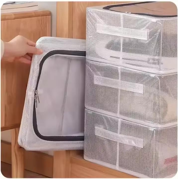 UCRAVO 27 L Shoe Organizer Box Set, 6PCS Foldable & Stackable Shoe Storage Bins with Clear Window & Lid, and Front Window Closet Shoe Box for Entryway, Underbed, Bedroom