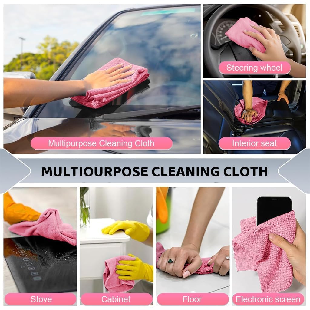 NESTVORA 50 Pack Microfiber Cleaning Cloth Roll | Washable Absorbent Towel for Kitchen | Dust, Stains, Wet and Dry Microfiber Cleaning Cloth | Washable Roll Tear Away for Kitchen & Car