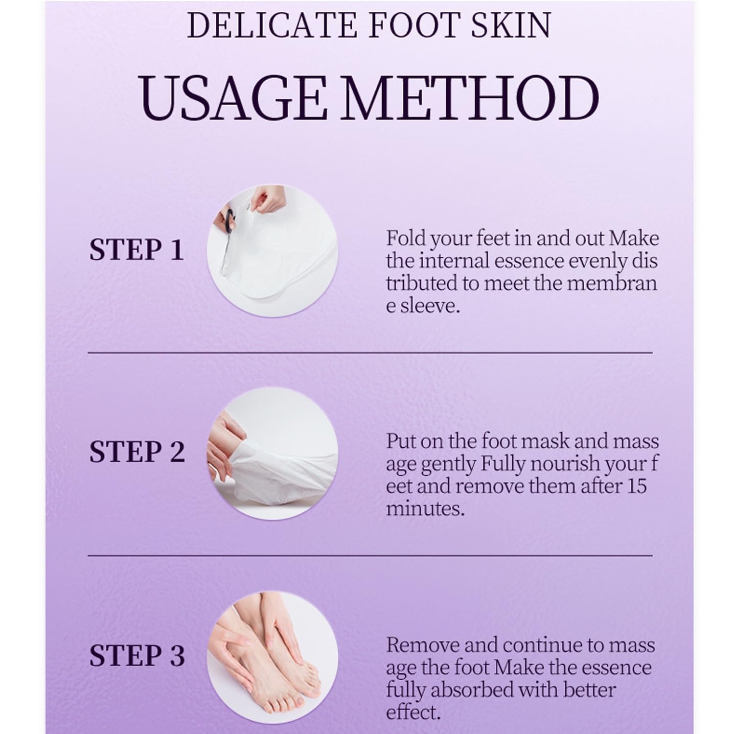 UCRAVO Purple Foot Peeling Mask for Dead Skin Removal, Exfoliating Foot Mask Peel for Cracked Heels, Callus Remover Socks, Baby Soft Feet Spa Treatment for Men & Women (1 Pair)