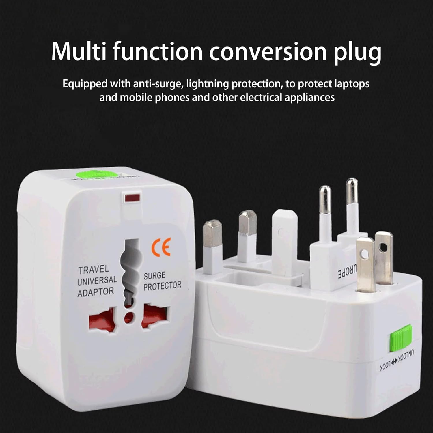 UCRAVO Portable Worldwide Universal Power Adapter Converter All in One International Out of Country Travel Wall Charger Plug for Wall Plug Input in USA EU UK France Italy Australia India Outlets